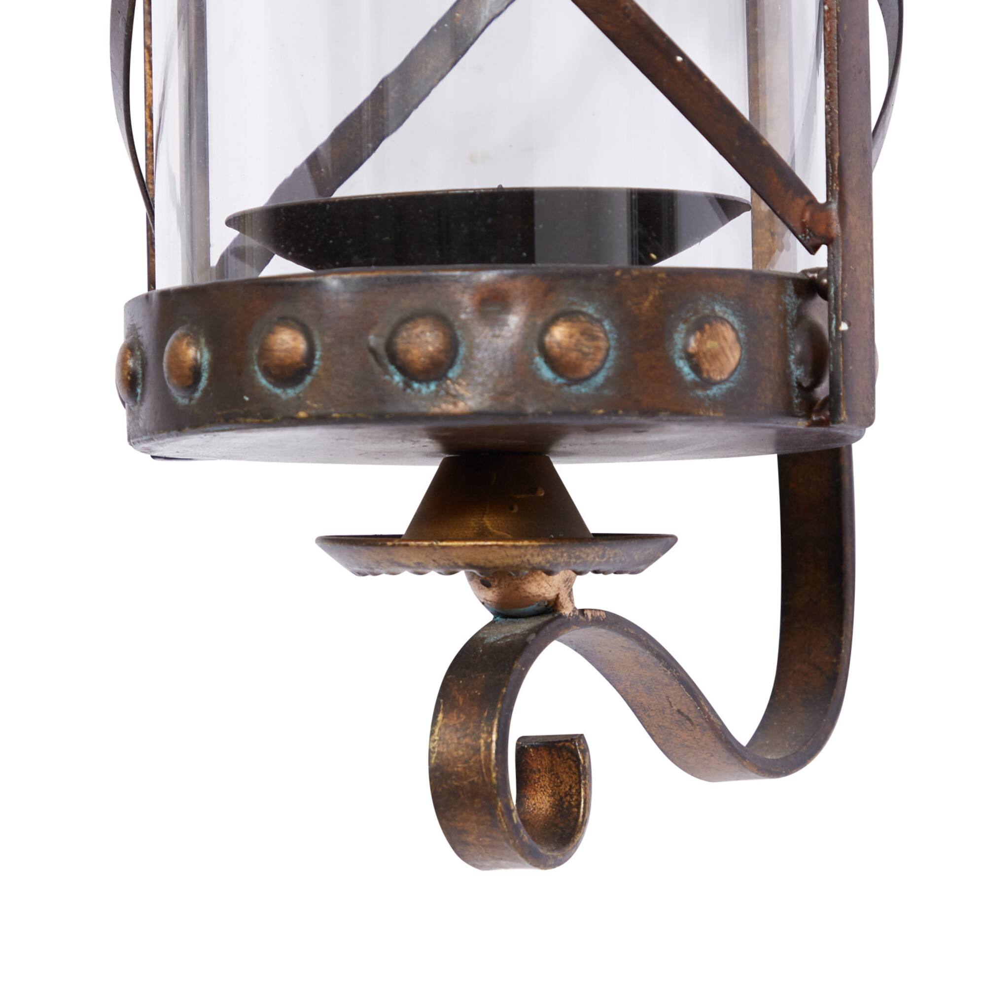 20'' Bronze Glass Decorative Candle Wall Sconce